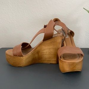 Tan wedge sandals